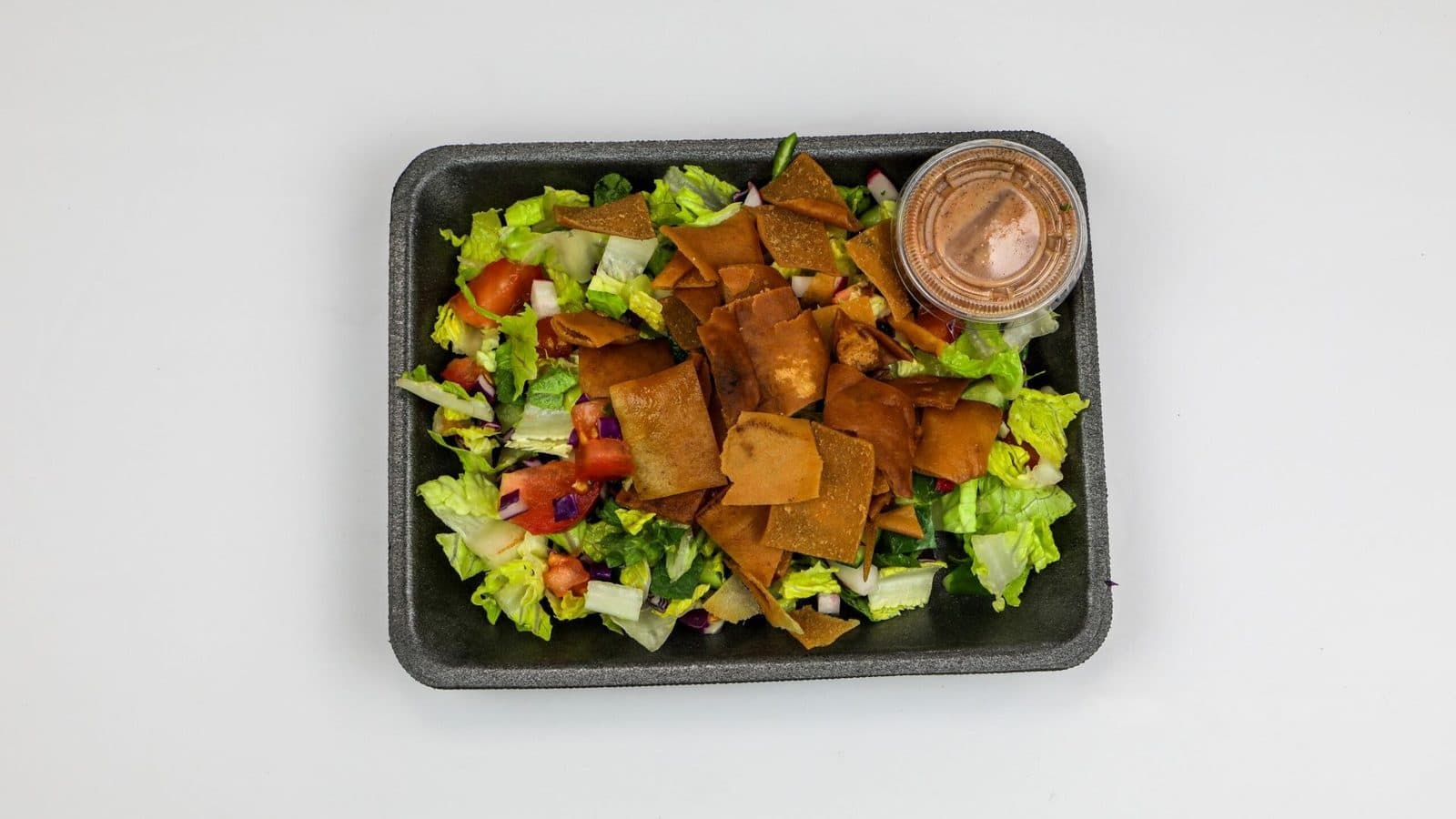 Fattoush salad with crispy pita