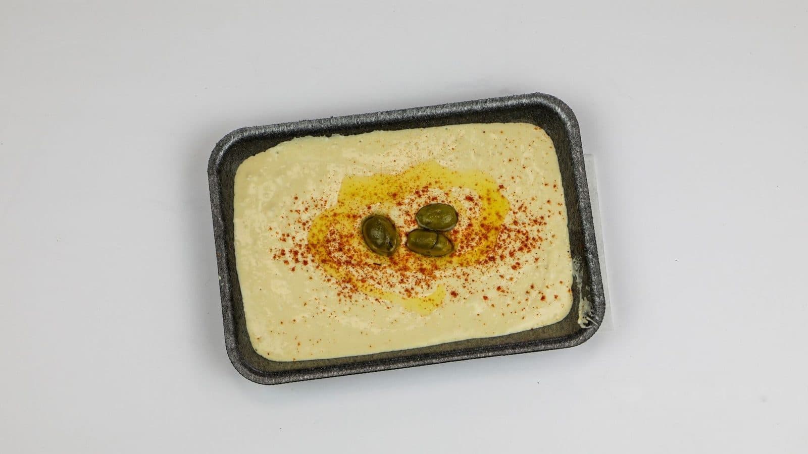 Hummus with olive oil and paprika